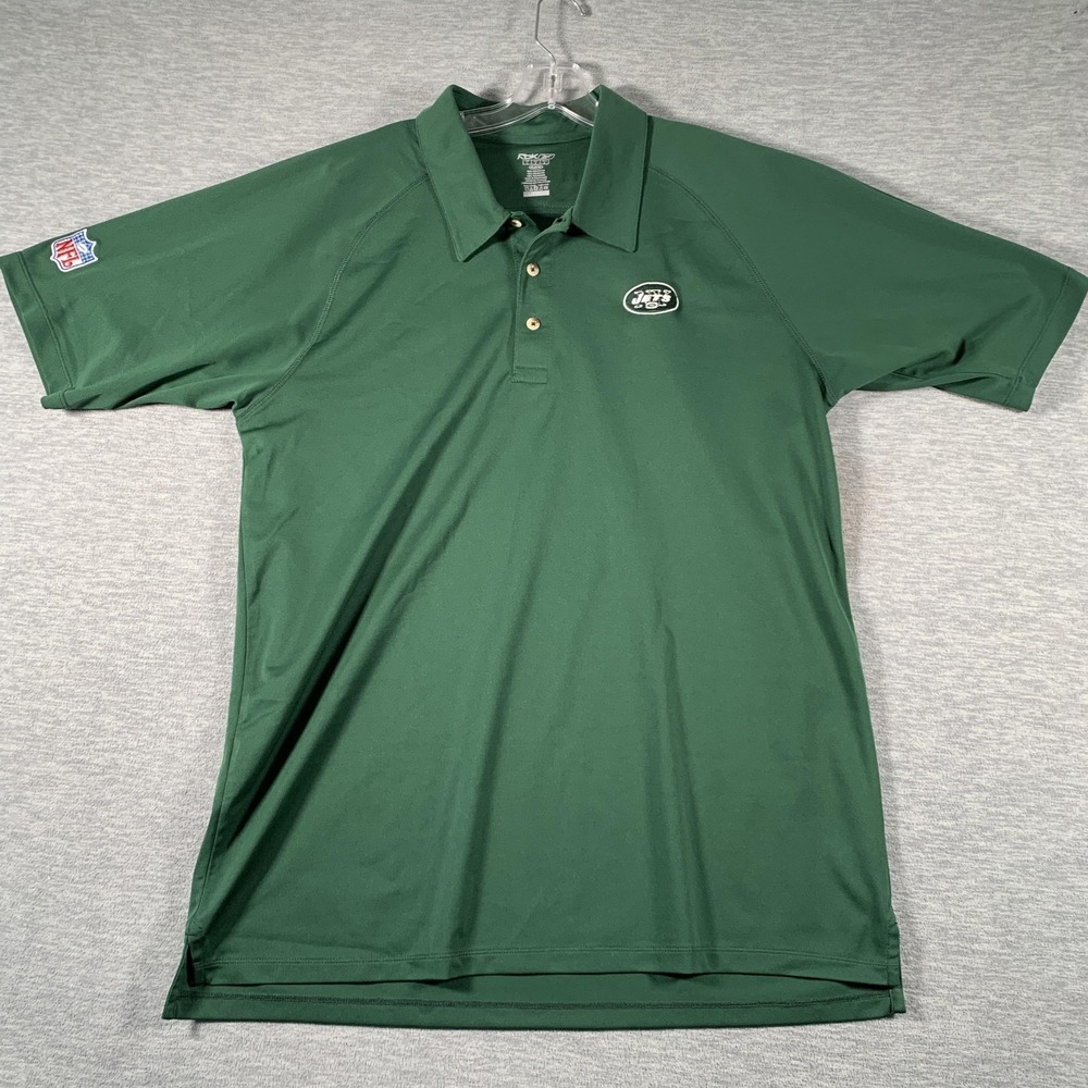 New York Jets Shirt Mens XL Green NFL Football Reebok PlayDry Performance Polo